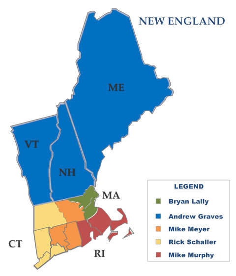 Flynn & Reynolds Agency, New England Territory Map
